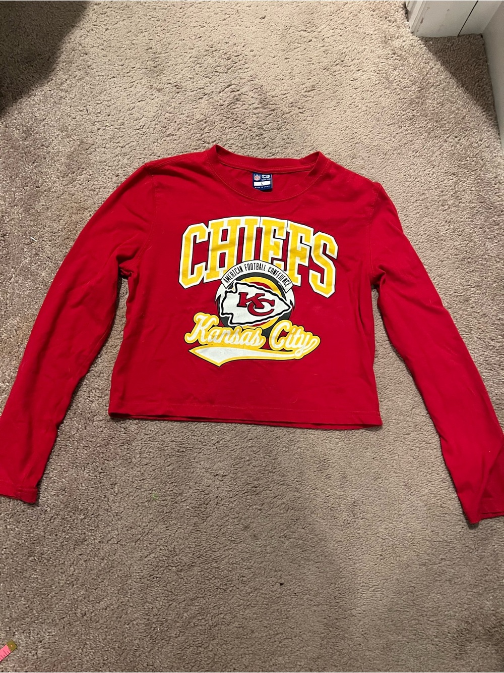 Kansas City Chiefs Red Long-Sleeve Kids youth large